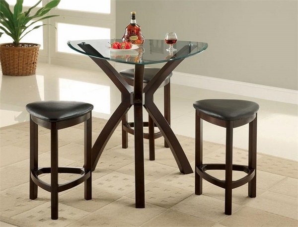 Triangle leather stools space saving furniture ideas