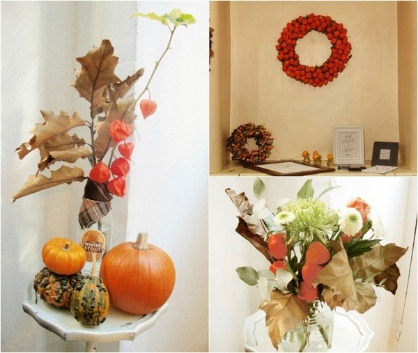 autumn decorating ideas with physalis wreath