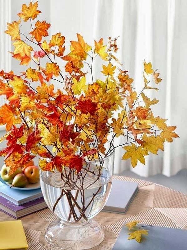 autumn leaves centerpiece table decoration ideas