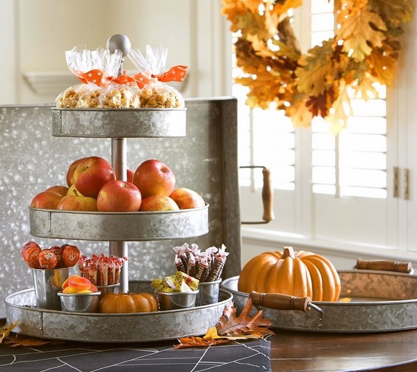 autumn table decoration ideas fruits sweets rustic style decor