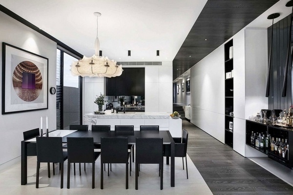 balck and white furniture modern dining room