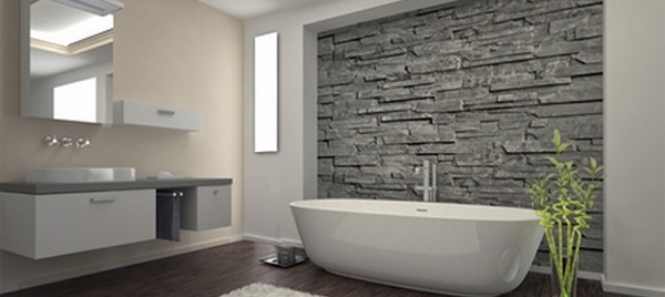 bathroom lighting ideas modern stone wall tile
