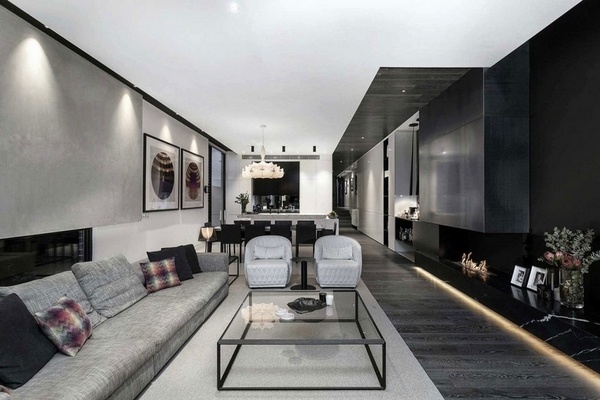 black and white furniture modern interior armchairs sofa