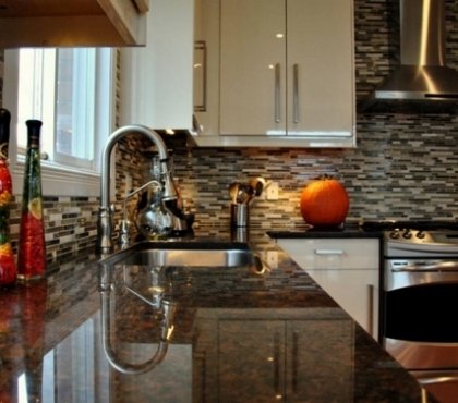 coffee-brown-kitchen-granite-countertops-kitchen-decoration ideas-small-kitchen-design