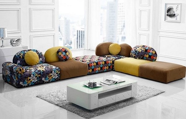 colorful low level sofa seating ideas sectional sofa design