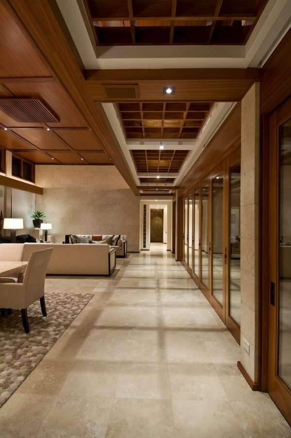 modern living room travertine flooring beige color