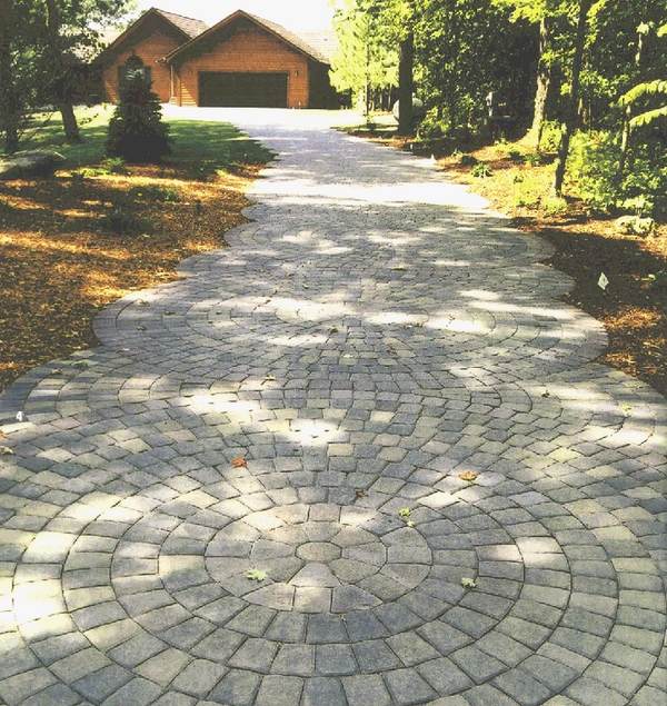 driveway pavers concrete pavers design decorative pattern house exterior 