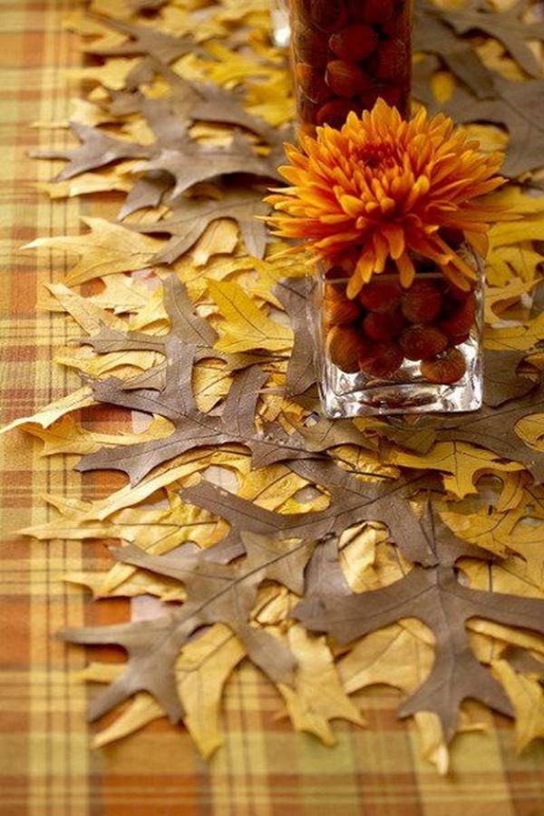 elegant DIY fall table decorations autumn leaves table runner