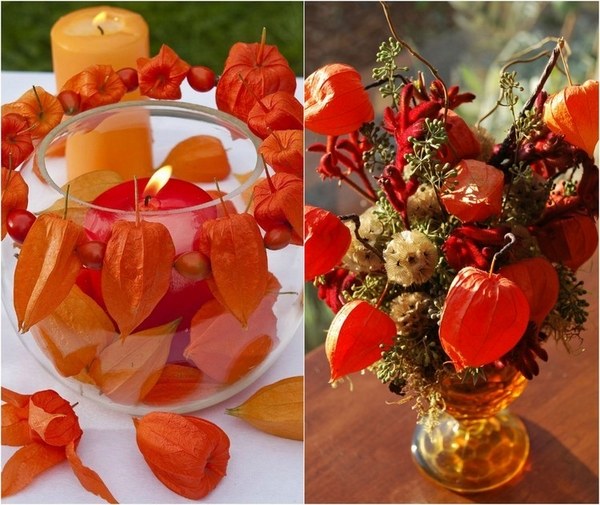 fall decorating ideas with physalis autumn bouquet 