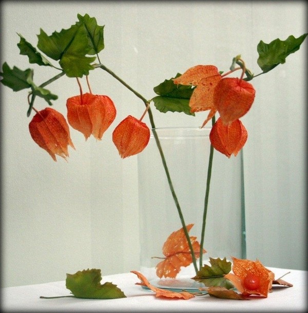 fall glass vase autumn table decoration ideas