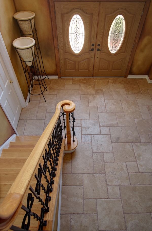 house entry travertine tiles home flooring ideas