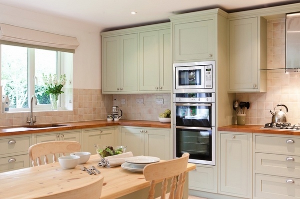 kitchen renovation ideas DIY pastel green painted