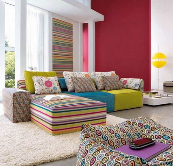 living room furniture colorful striped sofa floor couch ideas decorative pillows
