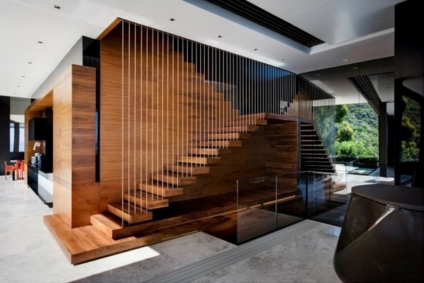 modern wood stairs design ideas living room decor 