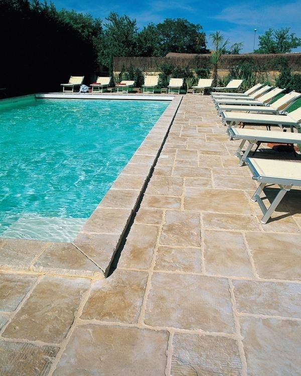 paving stone pool deck design ideas stamped concrete 