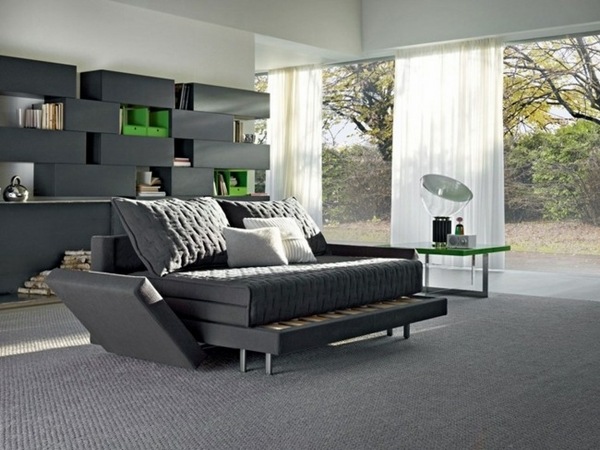 sleeper bed ideas upholsterd sofa wooden frame modern furnitutre
