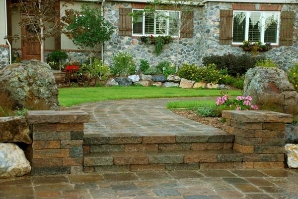 stone pavers garden path stairs landscape design ideas