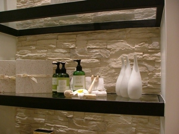 stone wall tiles with natural stone look contemporary bathroom