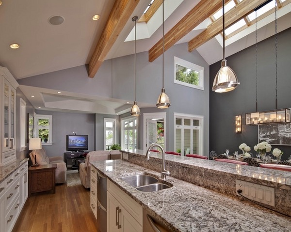 contemporary kitchen skylights recessed lights 