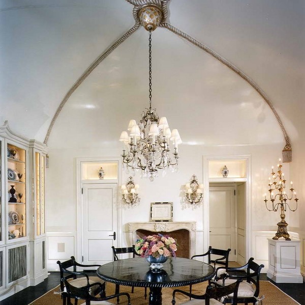 large chandelier elegant dining room 