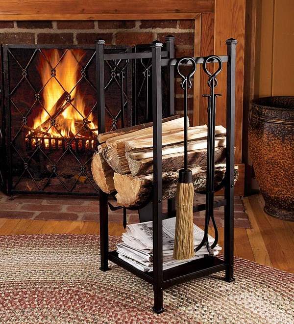 Beautiful fireplace wood holder fireplace accessories ideas