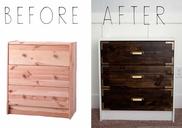 before after chest of drawers wood finish