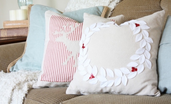 DIY felt wreath pillow pillows ideas