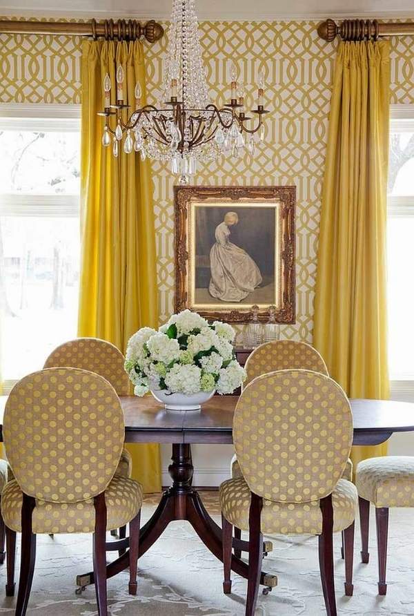  gold shades crystal chandelier upholstered dining chairs