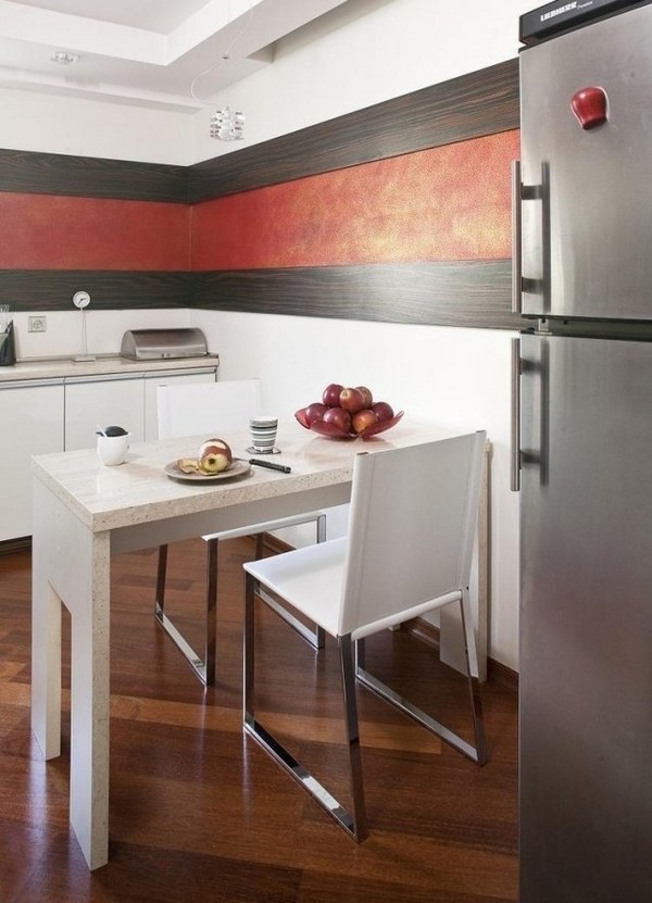 Kitchen wall ideas white redwall color white furniture 