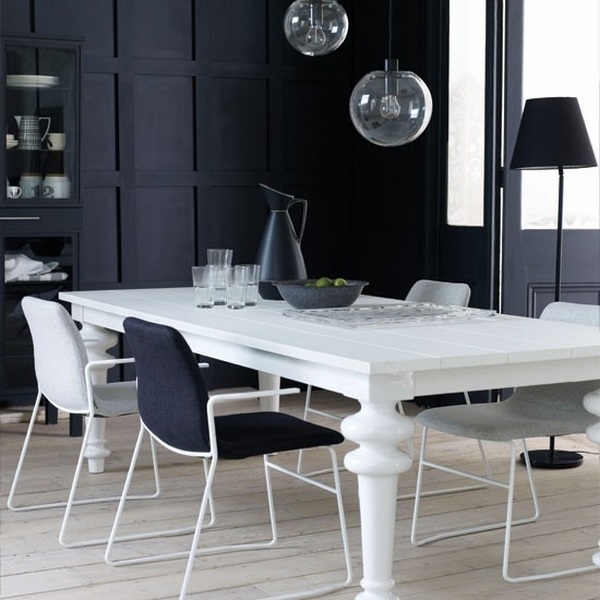 Modern black room ideas white furniture wood flooring