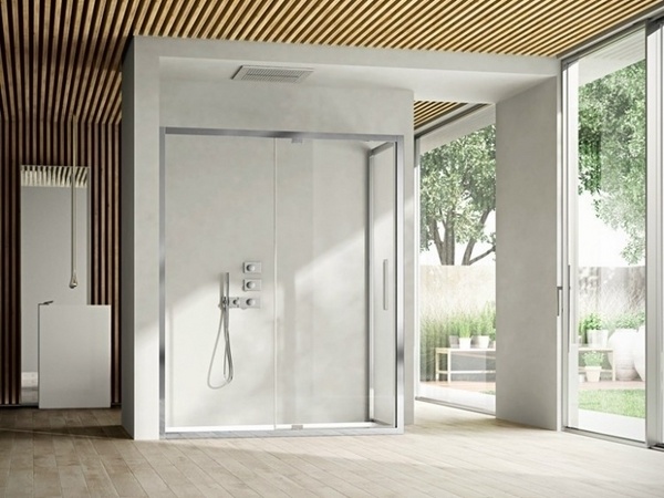 Modern walk in shower contemporary bathroom