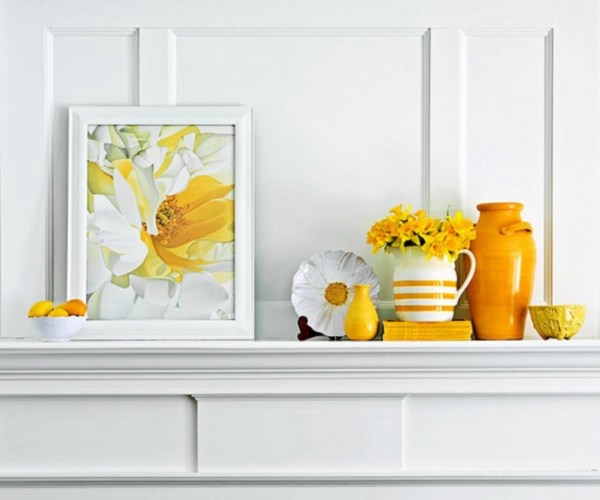 Modern mantel decor spring decor ideas fresh vibrant colors