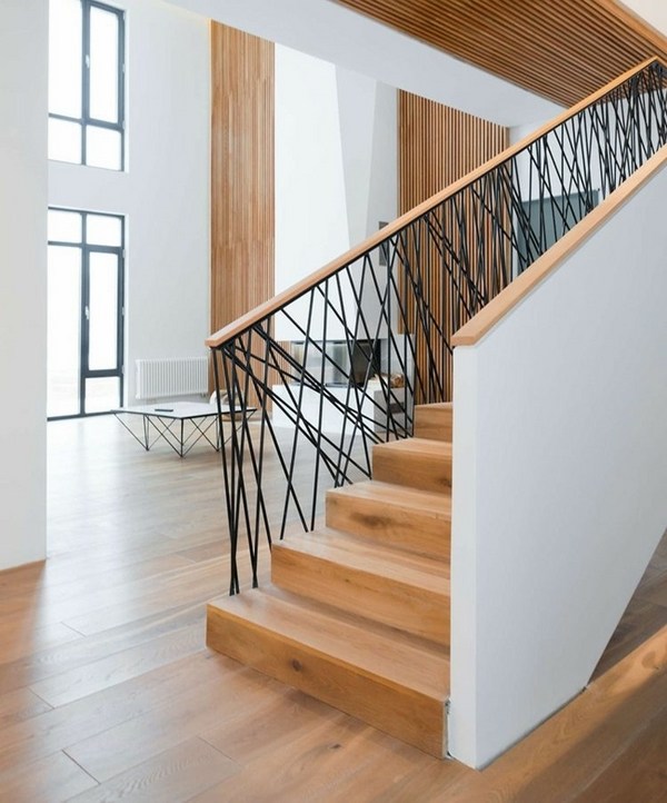 Stair railing ideas - beautiful designs from wood and metal