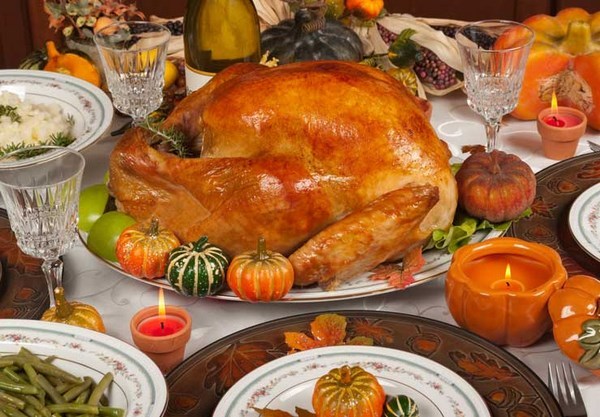  dinner menu festive table setting turkey