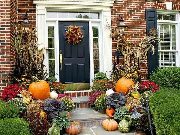 Thanksgiving date in 2015 festive decor ideas front door decorations pumpkins
