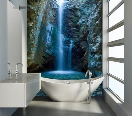 amazing-bathroom-photo-wallpaper-ideas-small-bathroom-decoration-waterfall-freestanding-bath
