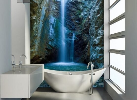 amazing-bathroom-photo-wallpaper-ideas-small-bathroom-decoration-waterfall-freestanding-bath