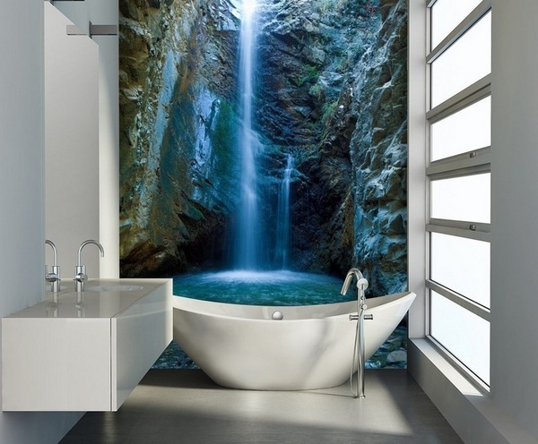 amazing bathroom photo wallpaper ideas small bathroom decoration waterfallh