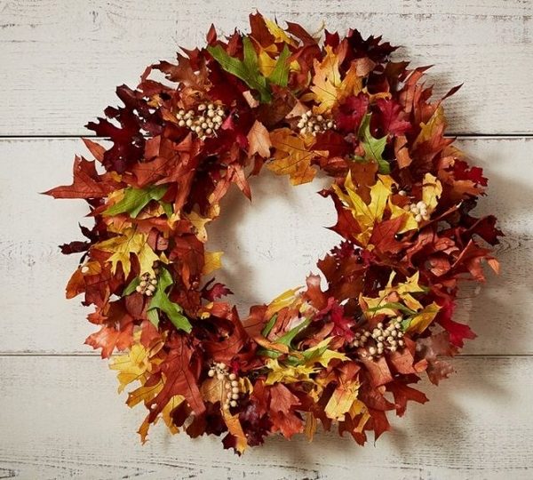 ideas front door decoration colorful leaves wreath