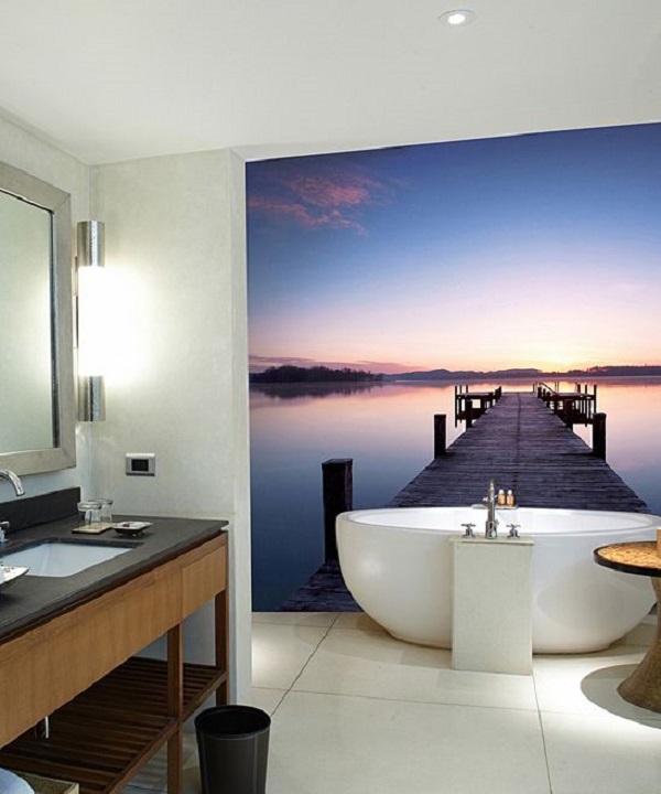 50 Small bathroom decoration ideas - photo wallpaper as ...