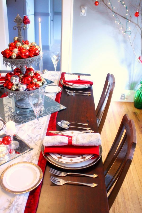 best christmas red white table decor ideas silver centerpiece red white ornaments