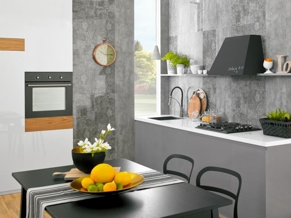 black white kitchen design gray wall color kitchen decor ideas