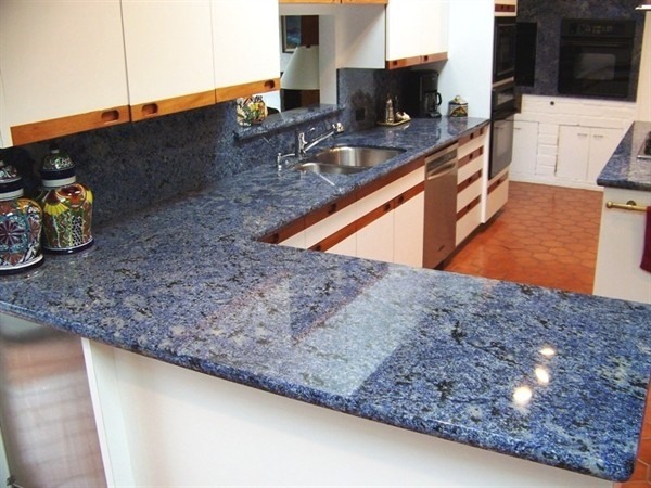 Fascinating Blue Granite Countertops In, Blue Kitchen Countertop Ideas