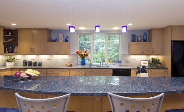 blue-pearl-granite-countertops-wood-cabinets-contemporary-kitchen