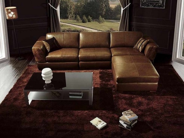 brown leather sectional sofa ideas brown carpet 