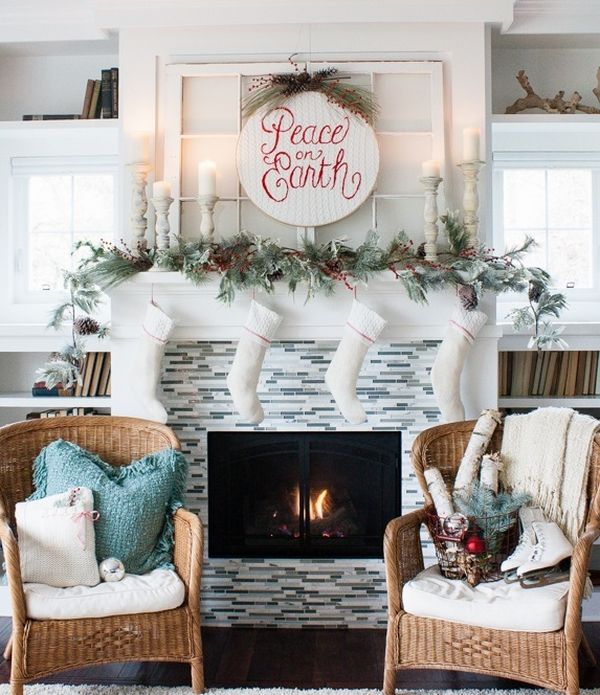 christmas-decor-fireplace-mantel-ideas-white-stockings-garland 