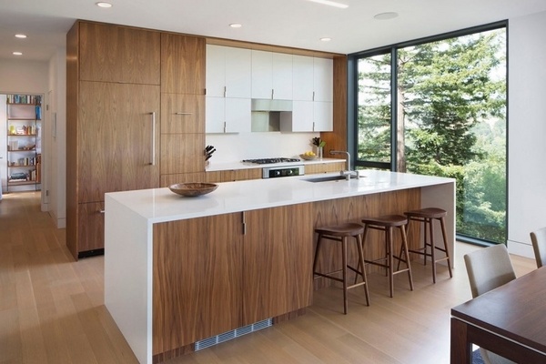 contemporary ideas wood cabinets white countertops