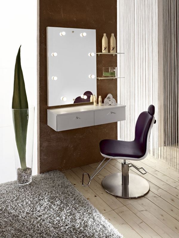 contemporary wall mounted white with dark chair