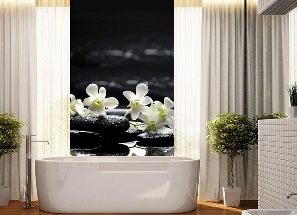 creative decoration ideas accent wall ideas wallpaper orchids stones