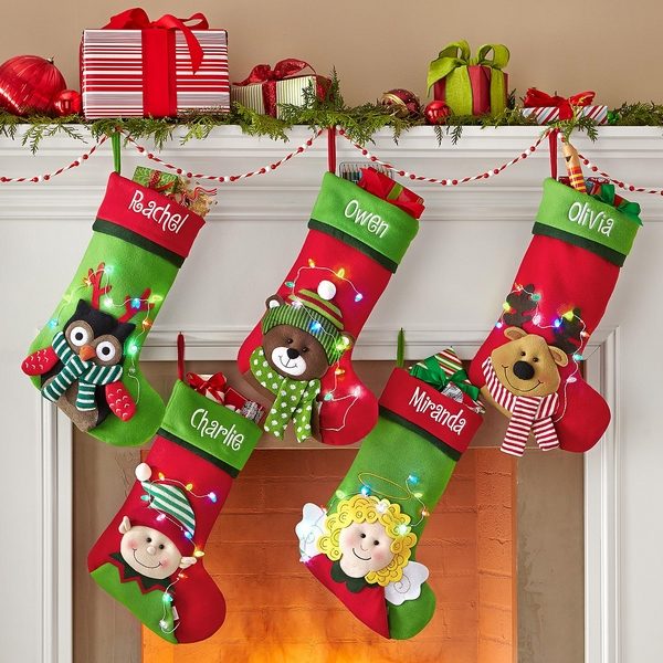 cute personalized christmas stockings for kids angel teddy 